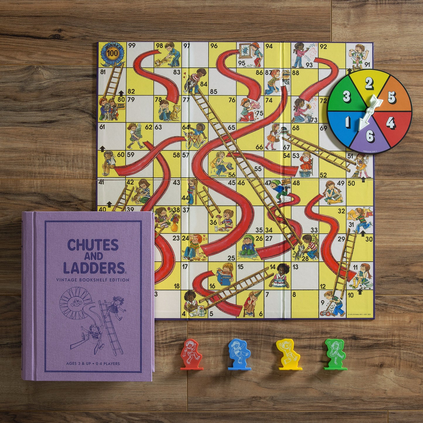 Chutes and Ladders Vintage Bookshelf Edition – Top Down View