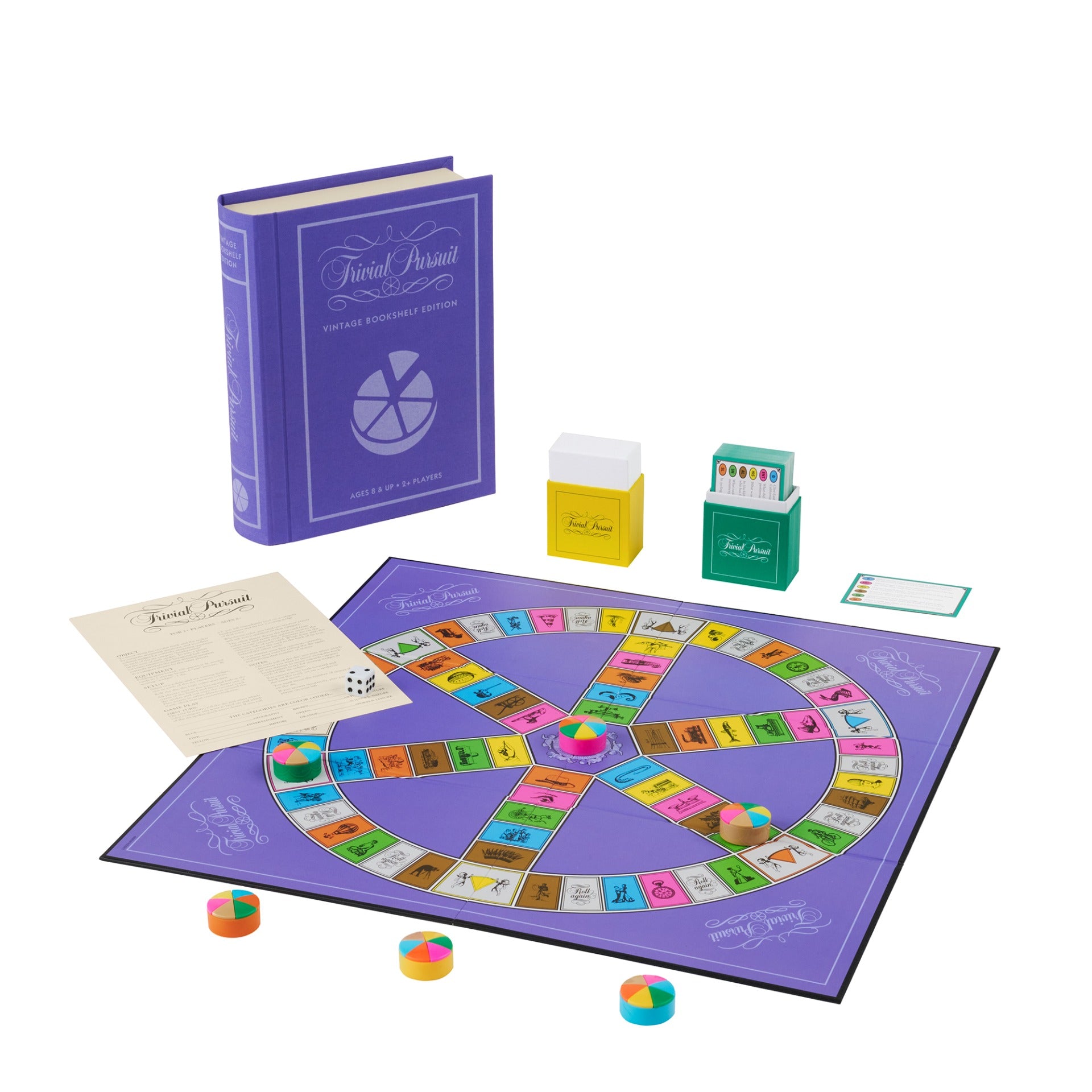 Trivial Pursuit Vintage Bookshelf Edition – Full Game on White Background