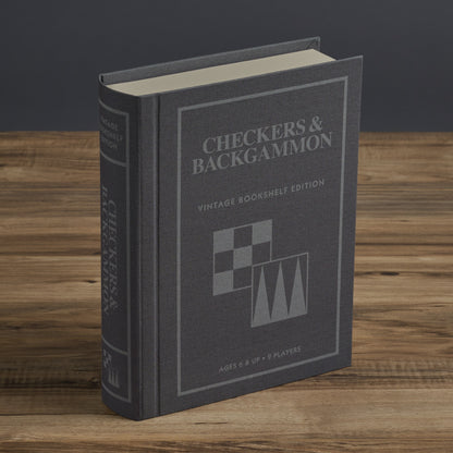 Checkers and Backgammon Vintage Bookshelf Edition – Book View