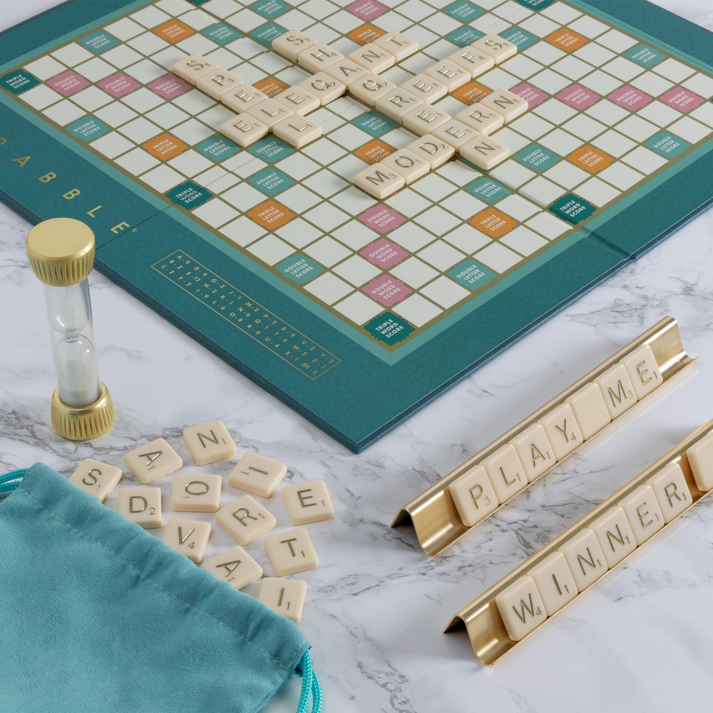 Scrabble Del Mar Shagreen Edition – Close Up View