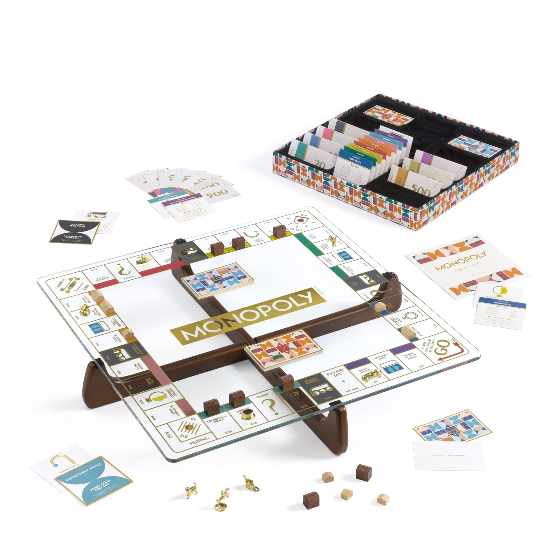 Monopoly Prisma Glass Edition – Full Game on White Background