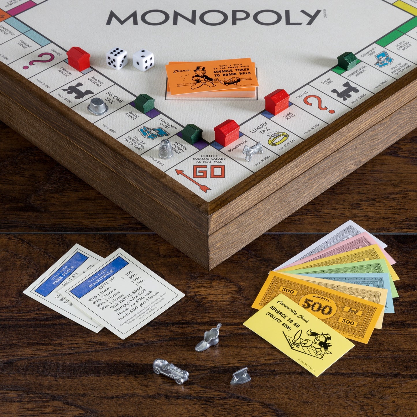 Monopoly & Clue 2-in-1 Deluxe Vintage Edition – Close-up view of Monopoly game board