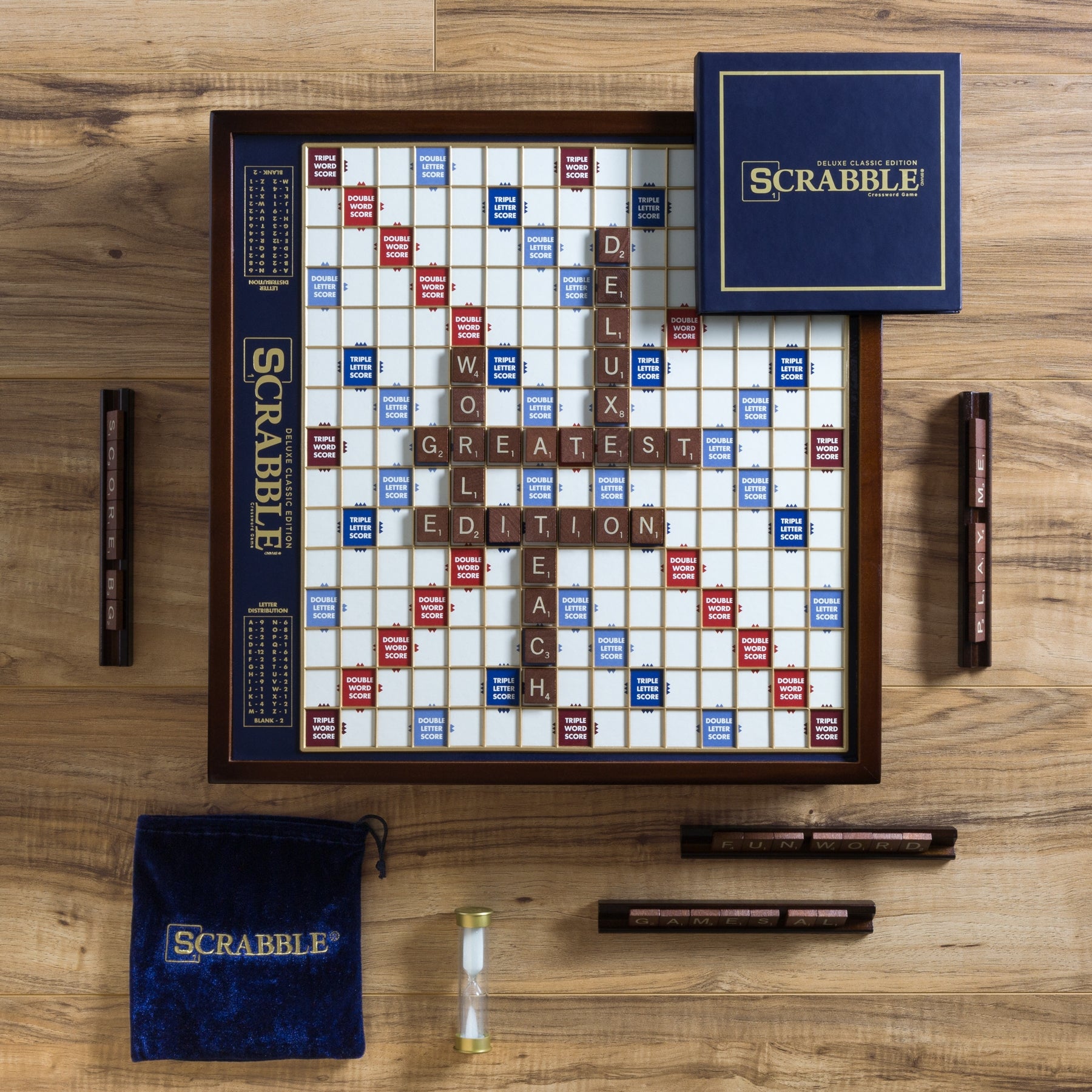 Scrabble Deluxe Edition – Top Down View