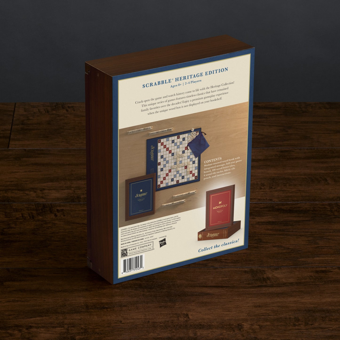 Scrabble Heritage Edition – Wood Book Back View