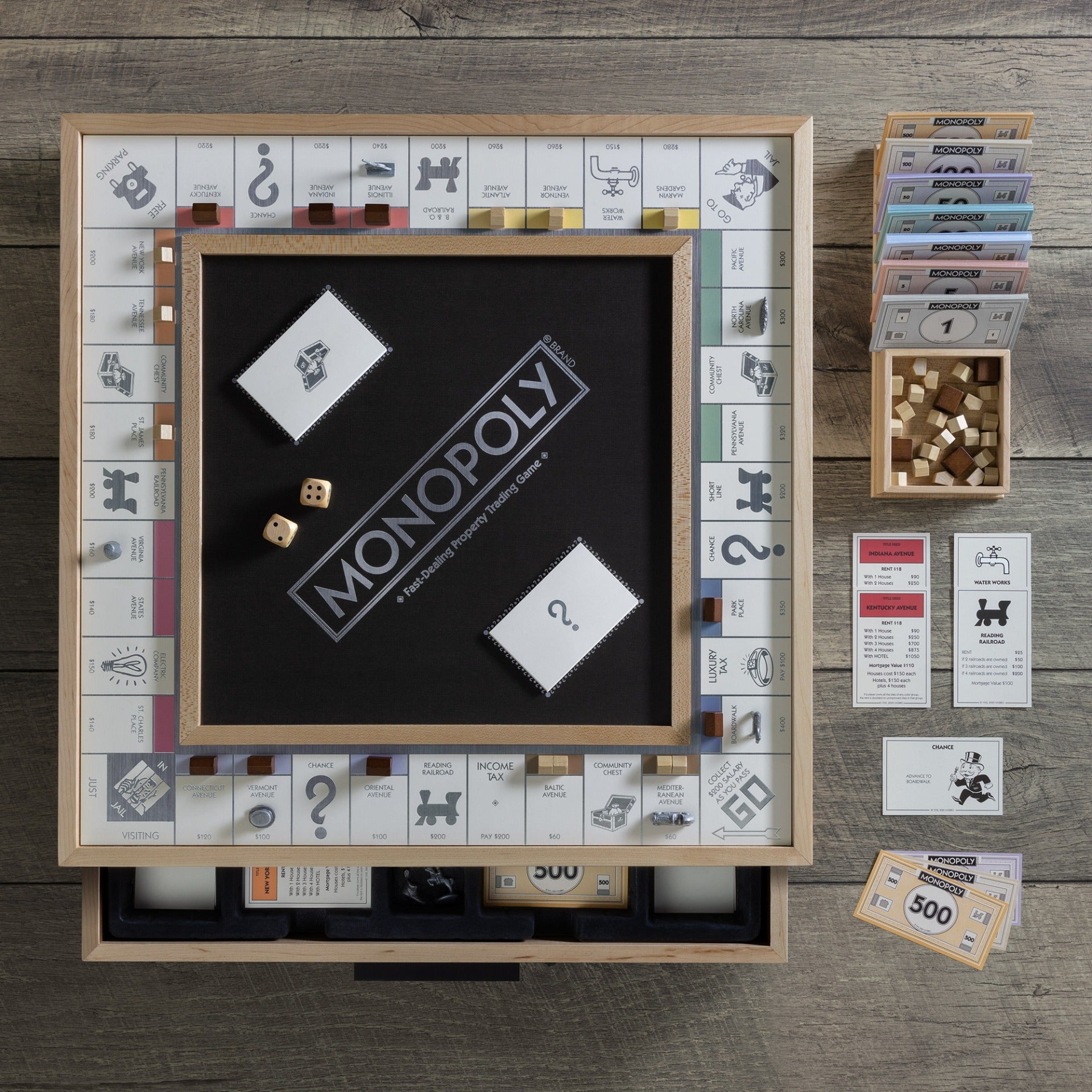 Wooden Scrabble Board Game - newest Maple Luxury Edition