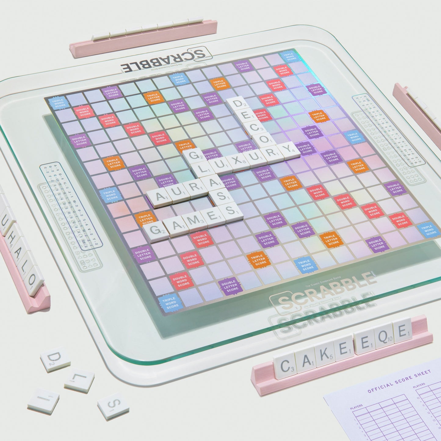 Scrabble Aura Edition on White Background