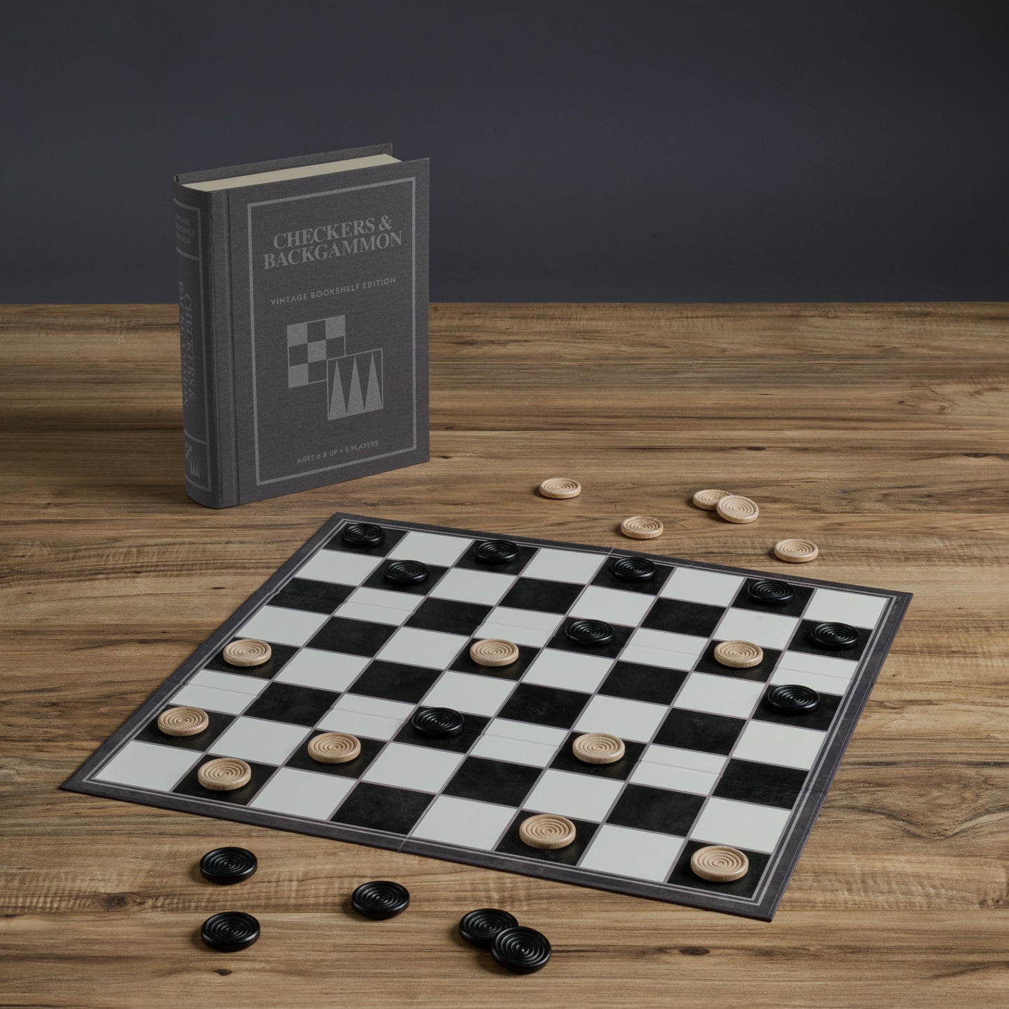 Checkers and Backgammon Vintage Bookshelf Edition – Checkers