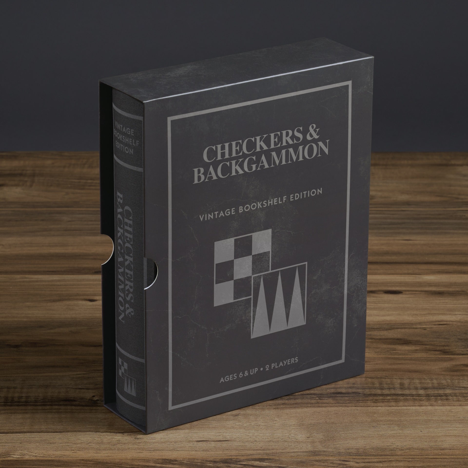 Checkers and Backgammon Vintage Bookshelf Edition – Book Sleeve/Packaging