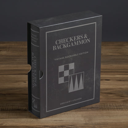 Checkers & Backgammon Vintage Bookshelf Edition – Book Sleeve/Packaging