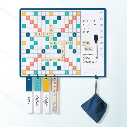 Scrabble 2-in-1 Message Board – Close Up View on Wall