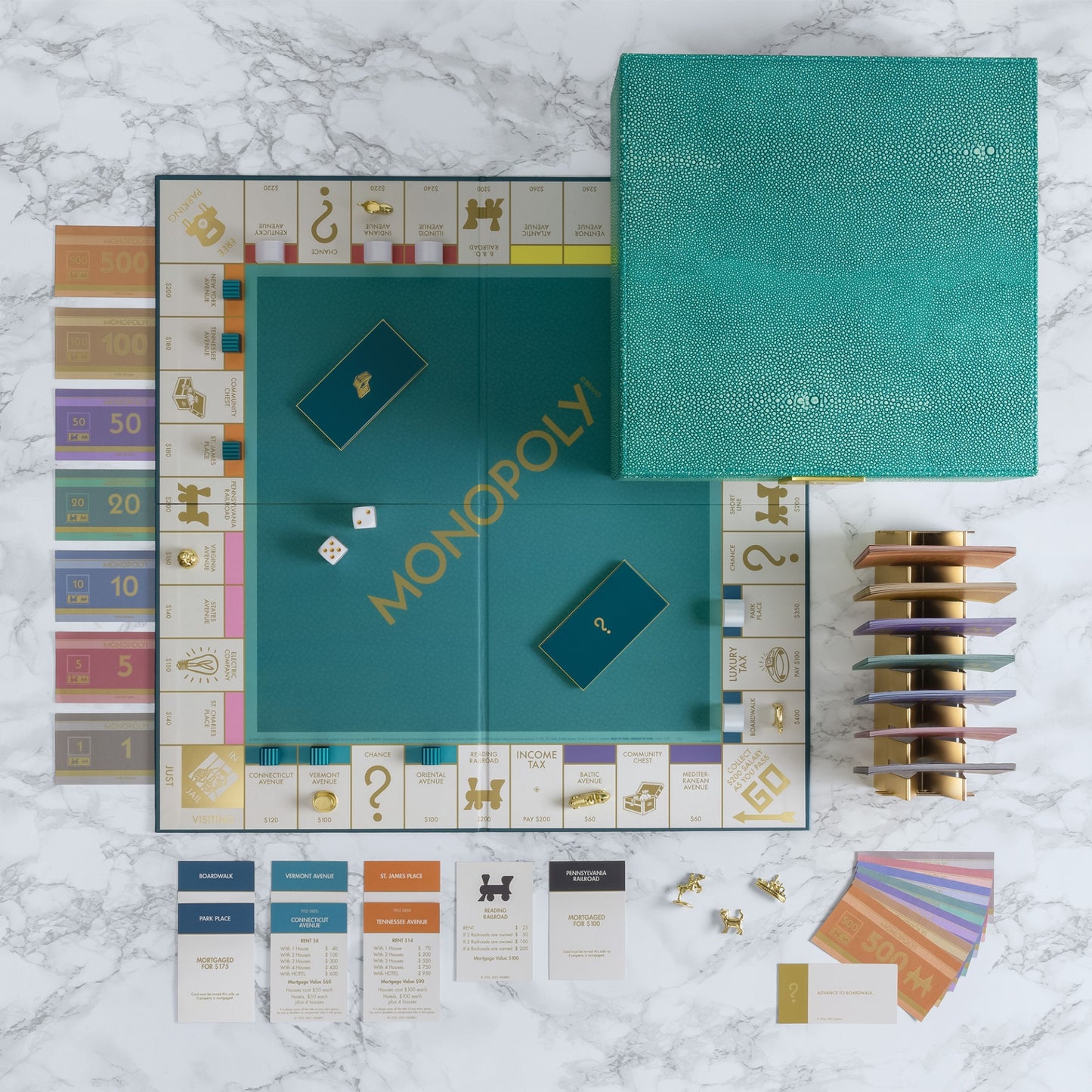 Monopoly Del Mar Shagreen Edition – Top Down View